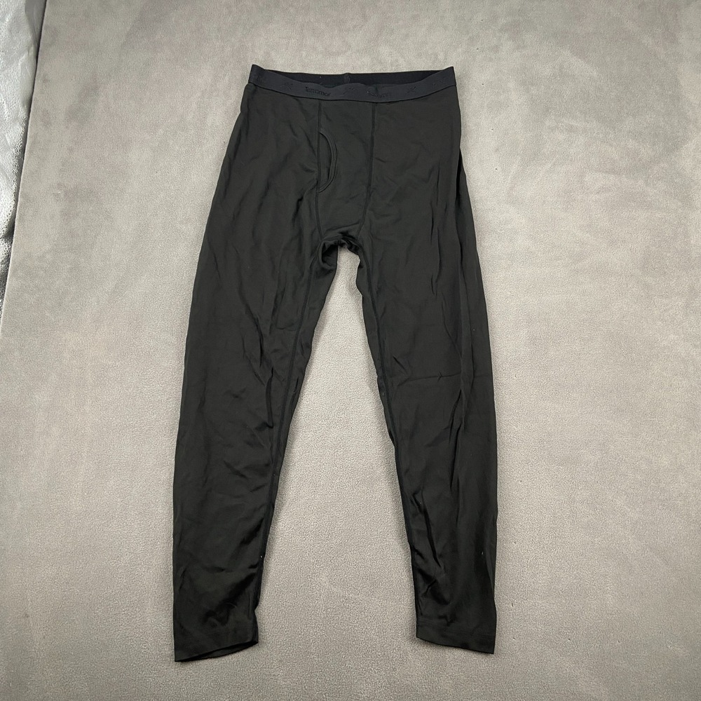 Terramar Thermal Base Layer Pants Mens L Black Stretch Performance Elastic Waist